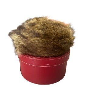 Adolfo Fur Hat in Rich Brown